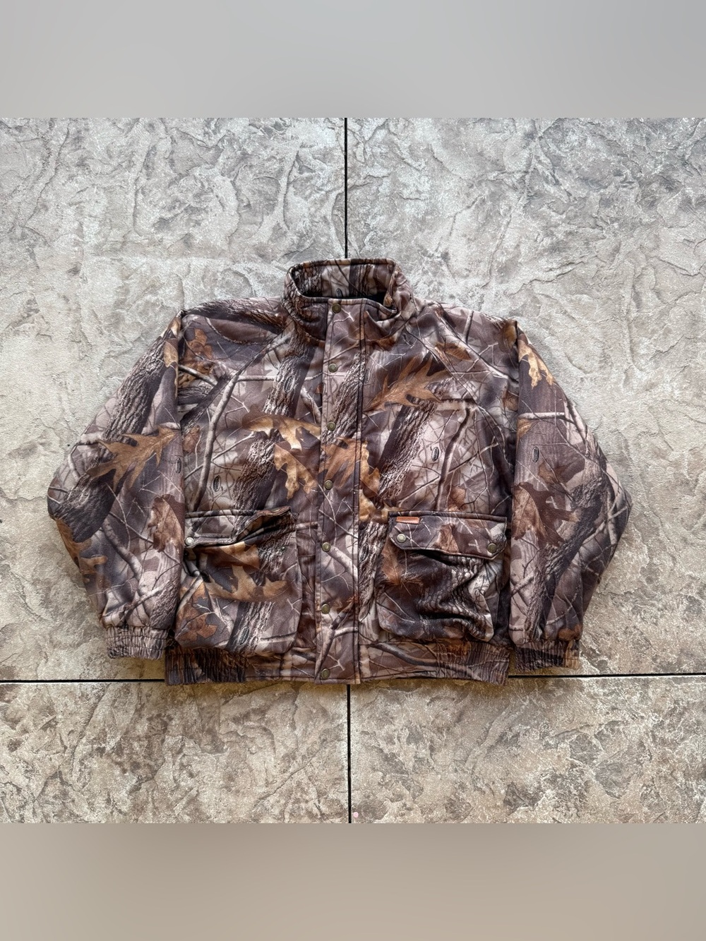 Vintage 90s Woolrich Real Tree Camo Bomber Jacket Large